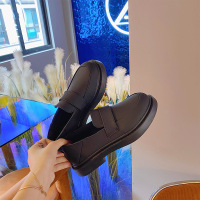 苏芈黑色单鞋女春秋2022年新款网红时尚百搭复古两穿粗跟乐福鞋潮