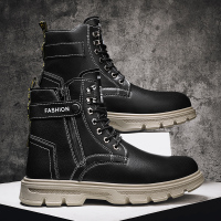 苏芈马丁靴男高帮英伦复古工装潮鞋秋冬季潮流百搭内增高黑色大头皮靴