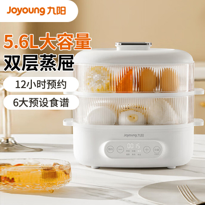 九阳(Joyoung)煮蛋器 蒸蛋器 家用电蒸锅 双层定时 智能预约 早餐蒸煮一体机多功能蒸包子蒸锅ZD18-GE550