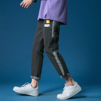 牛仔裤男夏季新款韩版潮流青年学生弹力修身小脚九分裤子大码HOUQIYE