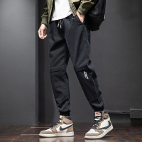 休闲裤男2022春季新款潮牌工装束脚哈伦裤子ins学生九分裤子宽松百搭HOUQIYE