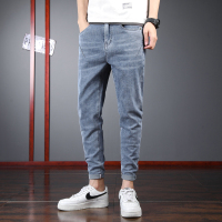 牛仔裤男士2022春夏季新款青少年弹力宽松薄款学生休闲九分裤子潮HOUQIYE