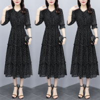 2022夏季新款大码女装胖妹妹雪纺连衣裙女夏天收腰显瘦气质妈妈中年长裙子HOUQIYE