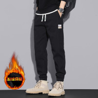 休闲男加绒加厚2022秋冬新款潮流宽松青少年束脚裤长裤运动裤子HOUQIYE