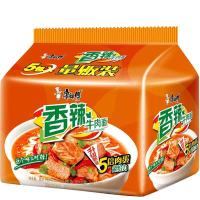 康师傅经典五连包方便面500g香辣牛肉味*6包