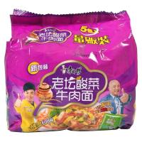 康师傅经典五连包方便面114g*5老坛酸菜牛肉味*6包