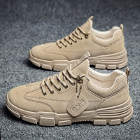 述雅工地鞋男防滑防水户外耐磨休闲皮鞋防臭上班干活登山劳保夏季男鞋