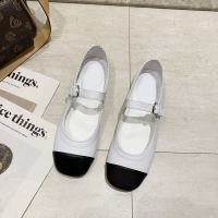 述雅2021复古小香风拼色仙女平底舒适单鞋圆头娃娃鞋一字扣带玛丽珍鞋