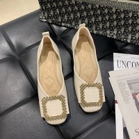 述雅晚晚风温柔鞋子女春秋单鞋2021春款一脚蹬法式平底浅口软底奶奶鞋