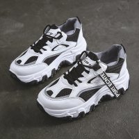 述雅老爹鞋女2021春季学生百搭透气运动鞋女厚底增高跑步休闲鞋子