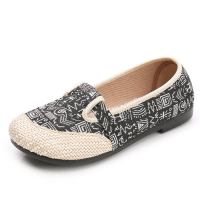 述雅新款老北京布鞋女单鞋透气棉麻一脚蹬懒人鞋软底复古民族风妈妈鞋