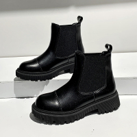 述雅烟筒马丁靴女英伦风白色短靴2021新款春秋单靴子百搭厚底切尔西靴