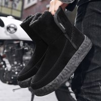 述雅凌丝雪地靴男冬季新款韩版潮流休闲加绒加厚保暖棉靴增高英伦风面包鞋