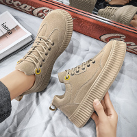 述雅男鞋冬季工装百搭增高厚底休闲板鞋男士工作工地上班劳保潮鞋