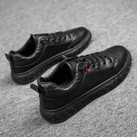 苏芈春季厨师鞋防滑防水防油男鞋子厨房专用全黑色工作皮鞋男耐磨板鞋