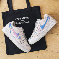 苏芈镭射反光鞋青少年ins潮流百搭板鞋2021年新款夏季潮鞋