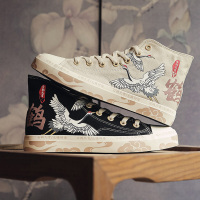 苏芈中国古风男鞋2021新款夏季高帮帆布板鞋韩版潮流百搭国潮汉服潮鞋