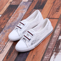 苏芈2021夏季女鞋子透气网面蕾丝浅口帆布鞋女百搭平底一脚蹬懒人布鞋