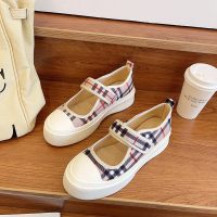 苏芈帆布玛丽珍鞋2021春夏秋新款豹乐福鞋圆头浅口魔术贴厚底休闲单鞋