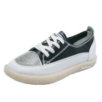 苏芈网红小白鞋女2021春季韩版圆头系带平底休闲百搭果冻底学生帆布鞋