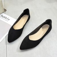 苏芈正装上班酒店工作鞋女黑色平底平跟职业尖头浅口单鞋春季舒适