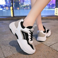 苏芈老爹鞋女初中学生女孩网面平底跑步鞋2021春季新款小白鞋运动鞋潮