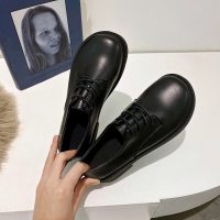 苏芈小皮鞋女2021年春季新款学生圆头方跟软皮复古配裙子日系jk制服鞋