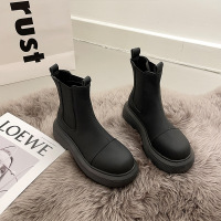 苏芈切尔西短靴女2021年新款秋季百搭厚底靴力瘦瘦烟筒马丁鞋