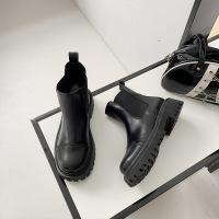 苏芈马丁靴女ins潮2021年新款春秋厚底短靴英伦风切尔西靴平底烟筒靴