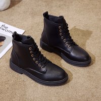 苏芈短靴女冬2021新款靴子英伦风chic马丁靴女百搭厚底加绒雪地靴
