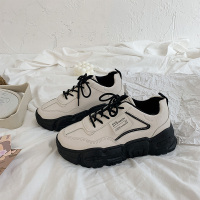 苏芈黑色老爹鞋女潮ins百搭2021春秋季新款厚底运动鞋子增高