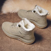 苏芈雪地靴男潮冬季2021年新款东北户外加绒保暖防寒高帮马丁鞋