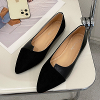 苏芈平底单鞋女2022年新款春夏浅口软底尖头低跟粗跟通勤百搭气质女鞋