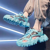 苏芈男士凉鞋2022年新款潮流休闲厚底百搭洞洞鞋镂空户外沙滩鞋男