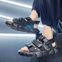 苏芈凉鞋男夏季百搭个性青少年休闲凉拖男士户外穿黑色厚底沙滩鞋