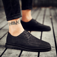 枫述2021新款男鞋韩版百搭夏季休闲工装小皮鞋正装英伦风豆豆潮鞋夏天