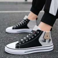 枫述夏季潮流男鞋百搭男生休闲高帮帆布板鞋青少年38码初中生中帮潮鞋