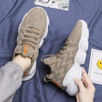 枫述男鞋2021新款夏季透气百搭休闲飞织网面鞋青少年跑步运动袜子潮鞋