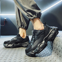 枫述夏季男鞋春季2021新款潮流百搭休闲学生纯黑色运动鞋增高老爹潮鞋