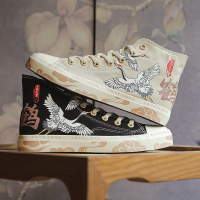 枫述男鞋2021新款夏季古风帆布潮鞋中国风潮流百搭休闲汉服高帮板鞋