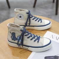 枫述可爱卡通高帮帆布鞋女2021新款ins潮鞋ulzzang百搭女鞋板鞋春夏季