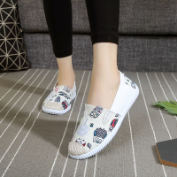 枫述帆布鞋女春季一脚蹬平底女学车练车渔夫韩版懒人单鞋子