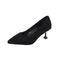 枫述黑色学生礼仪高跟鞋女猫跟新款职业面试设计感气质细跟不累脚单鞋