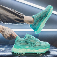 枫述夏季男鞋潮流百搭运动休闲板鞋2021新款绿色爆米花果冻底老爹潮鞋