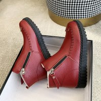 枫述2021年秋冬季加绒平底保暖鞋子短靴女鞋皮鞋冬鞋女