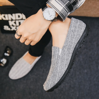 枫述2020春夏新款男鞋豆豆鞋一脚蹬潮鞋透气帆布休闲百搭鞋驾车懒人鞋