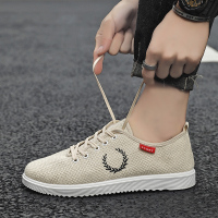 枫述夏季男鞋透气亚麻潮鞋韩版潮流男士帆布鞋百搭休闲板鞋老北京布鞋