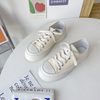 枫述大头帆布鞋女鞋2021秋季新款厚底小白鞋韩版ulzzang百搭休闲布鞋