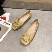 枫述单鞋女夏季2021年新款网红平底软皮豆豆百搭浅口温柔软底晚晚风鞋