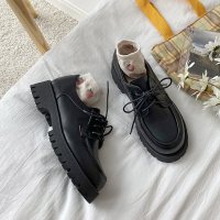 枫述法式小皮鞋女英伦风2021春季新款日系复古jk鞋子厚底松糕黑色单鞋
